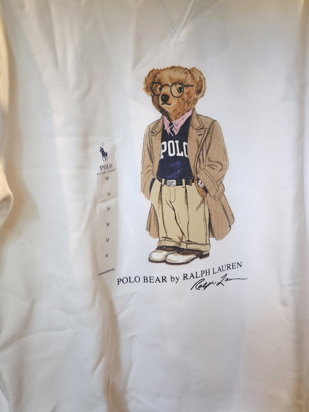 Ralph Lauren White Polo Bear Graphic Sweatshirt